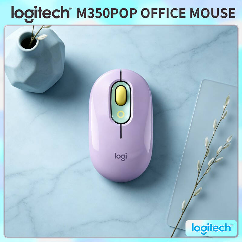 Gaming Console Logitech - 環境に優しいロジクールM350 POPマウス、再生プラスチック製、静音スクロール、ゲームタブレットや携帯型ゲーム機用マルチデバイス対応