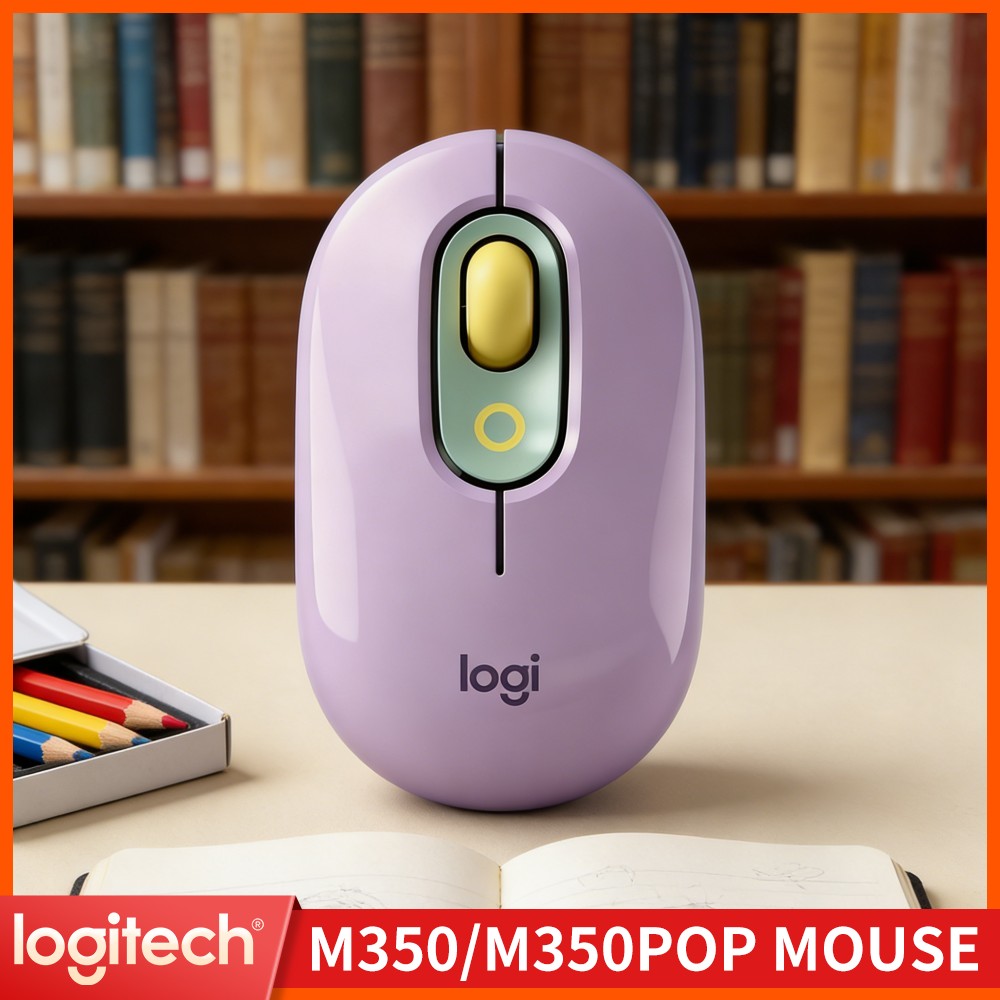 Gaming Console Logitech - 環境に優しいロジクールM350 POPマウス、再生プラスチック製、静音スクロール、マルチデバイス対応、ポータブルPCおよび携帯ゲーム機用