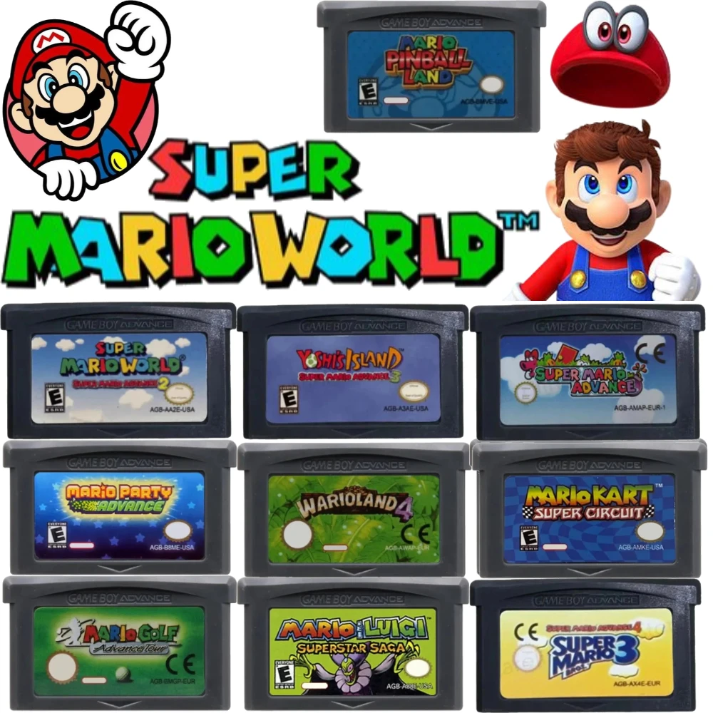 Gaming Console Mario - アメリカ/ヨーロッパ版 32ビット GBAゲームカートリッジ マリオシリーズ ビデオゲームコンソールカード スーパーマリオブラザーズアドバンス