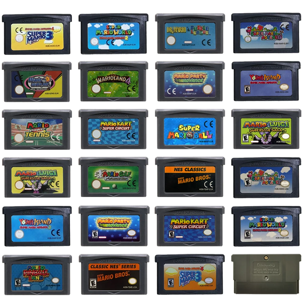Gaming Console Mario - GBAゲームカードカートリッジ 32ビットビデオゲームコンソールカードシリーズ スーパーアドバンス スーパーブラザーズカート GBA/SP/DS用 (ヨーロッパ/アメリカ版)