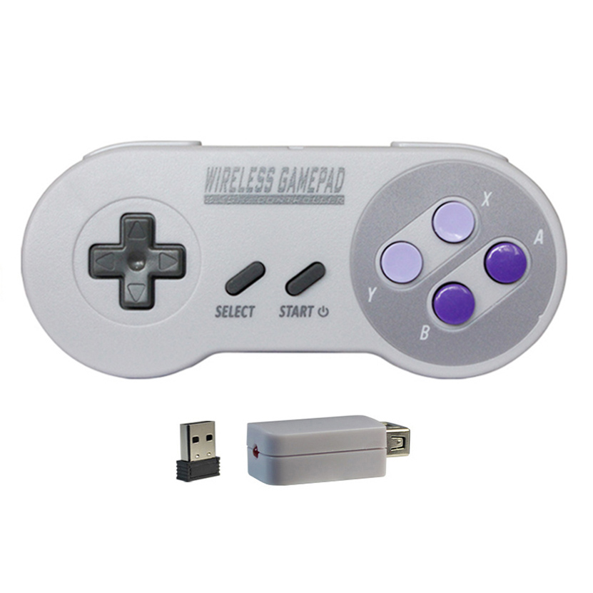 Gaming Console Mario - ワイヤレスゲームパッド米国バージョン紫色のボタン 2 レシーバー 2.4 グラムジョイパッドジョイスティックコントローラ SNES
