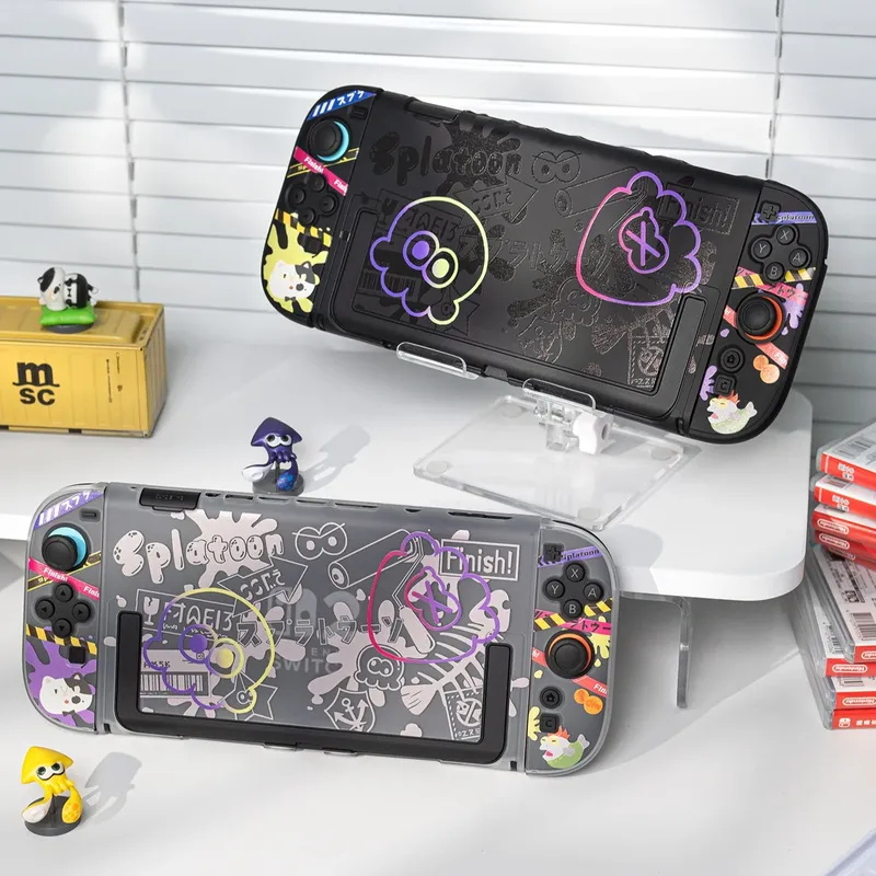 Gaming Console With - アニメスイッチ保護ケース任天堂スイッチ 2/Oled スプリットコントローラーハードケースジョイコンドックカバーゲームコンソールアクセサリー
