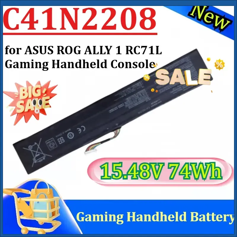 Gaming Console Rog Ally - 新しいC41N2208 15.48V 74Wh大容量拡張バッテリー交換用 ASUS ROG ALLY