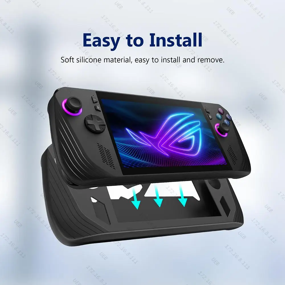 Gaming Console Rog Ally - シリコン保護カバー 耐衝撃プロテクタースリーブ アンチスクラッチ ストラップ付き Asus ROG