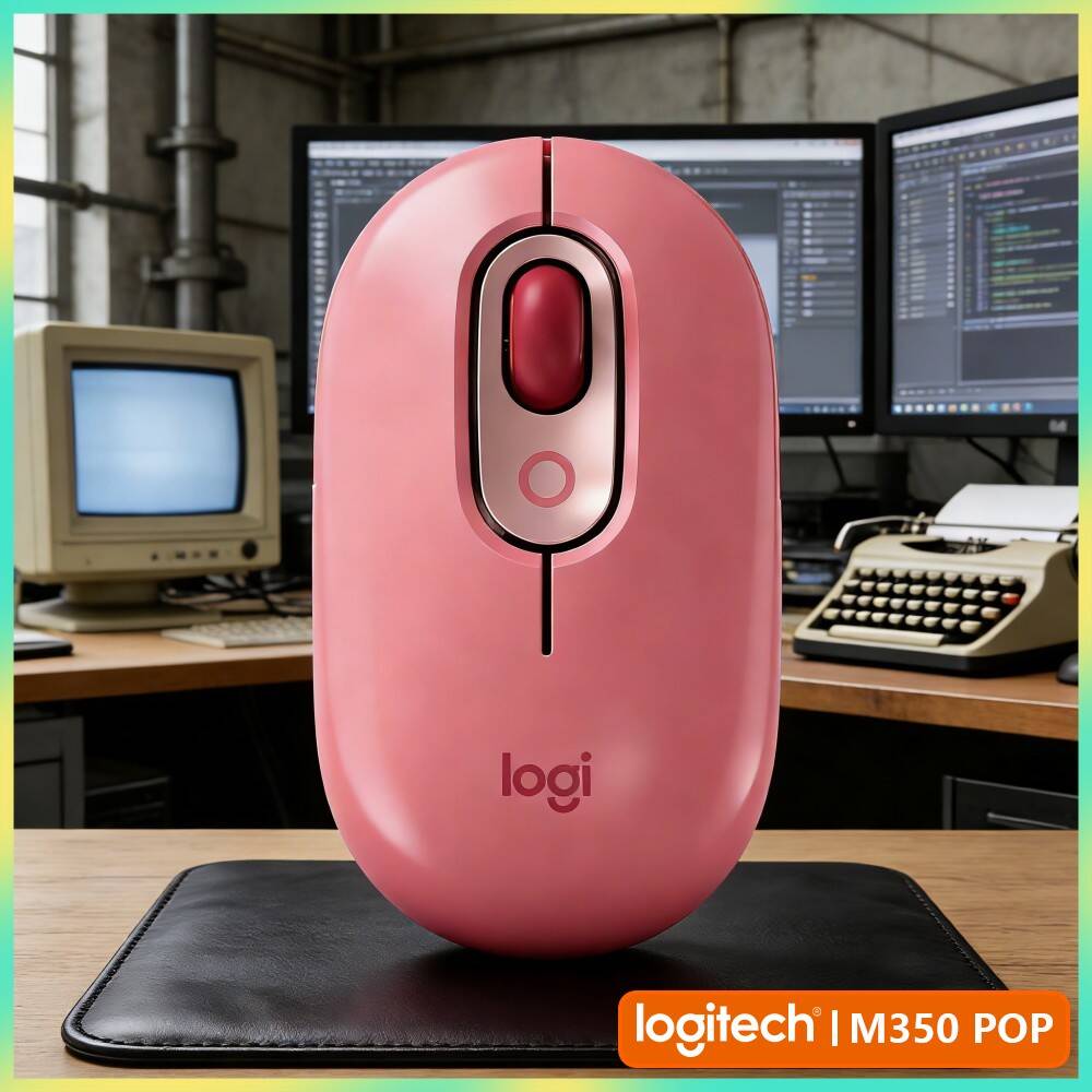 Gaming Console Logitech - 環境に優しいロジクールM350 POPマウス、再生プラスチック製、静音スクロール、ゲームタブレットや携帯型ゲーム機用マルチデバイス対応