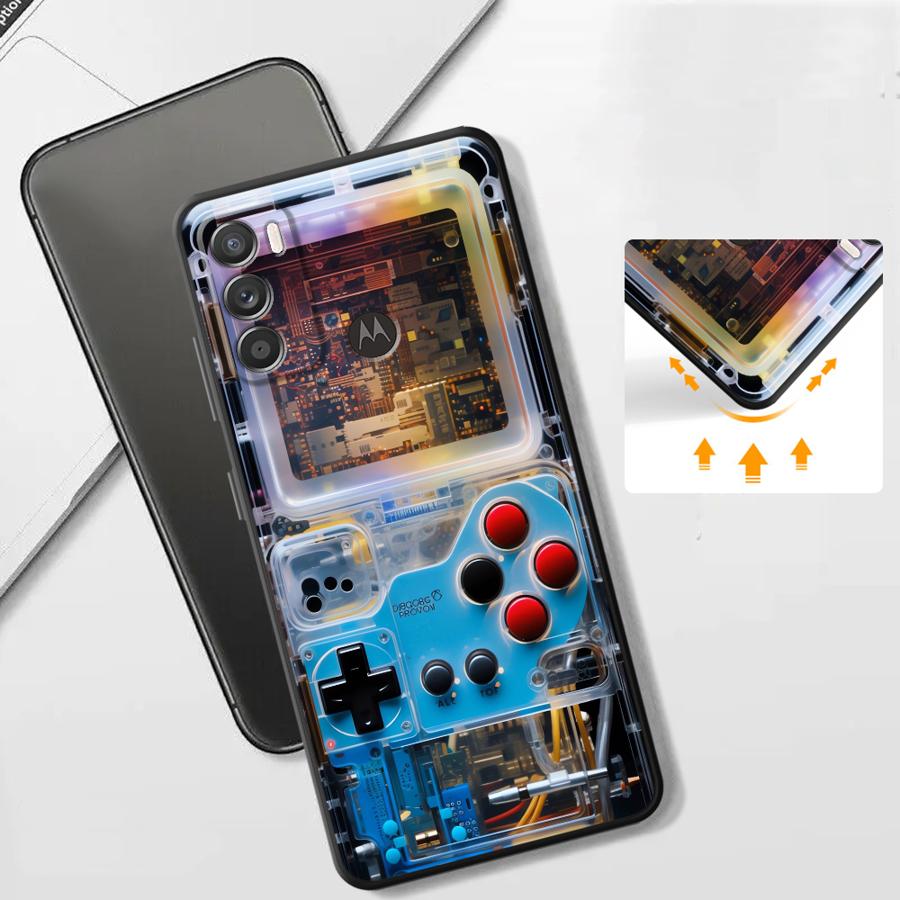 レトロゲームコンソールケース Moto Edge 40Pro - Gaming Console Logo のレビューと価格
