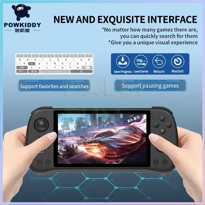 Powkiddy-レトロなポータブルゲームコンソール,x55 - Gaming Console X55 のレビューと価格