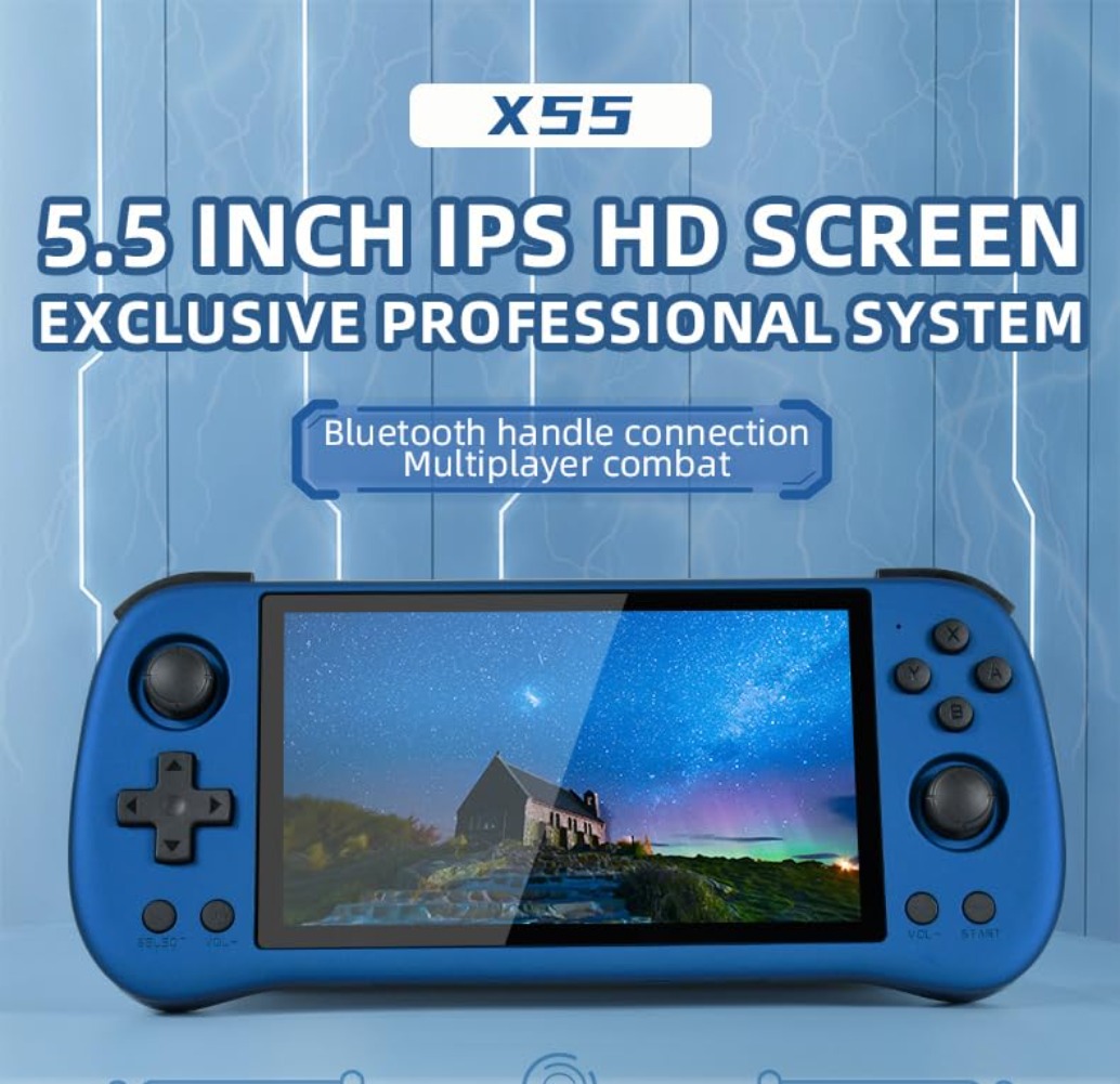 Powkiddy X55 レトロハンドヘルドゲームコンソール - Gaming Console X55 のレビューと価格