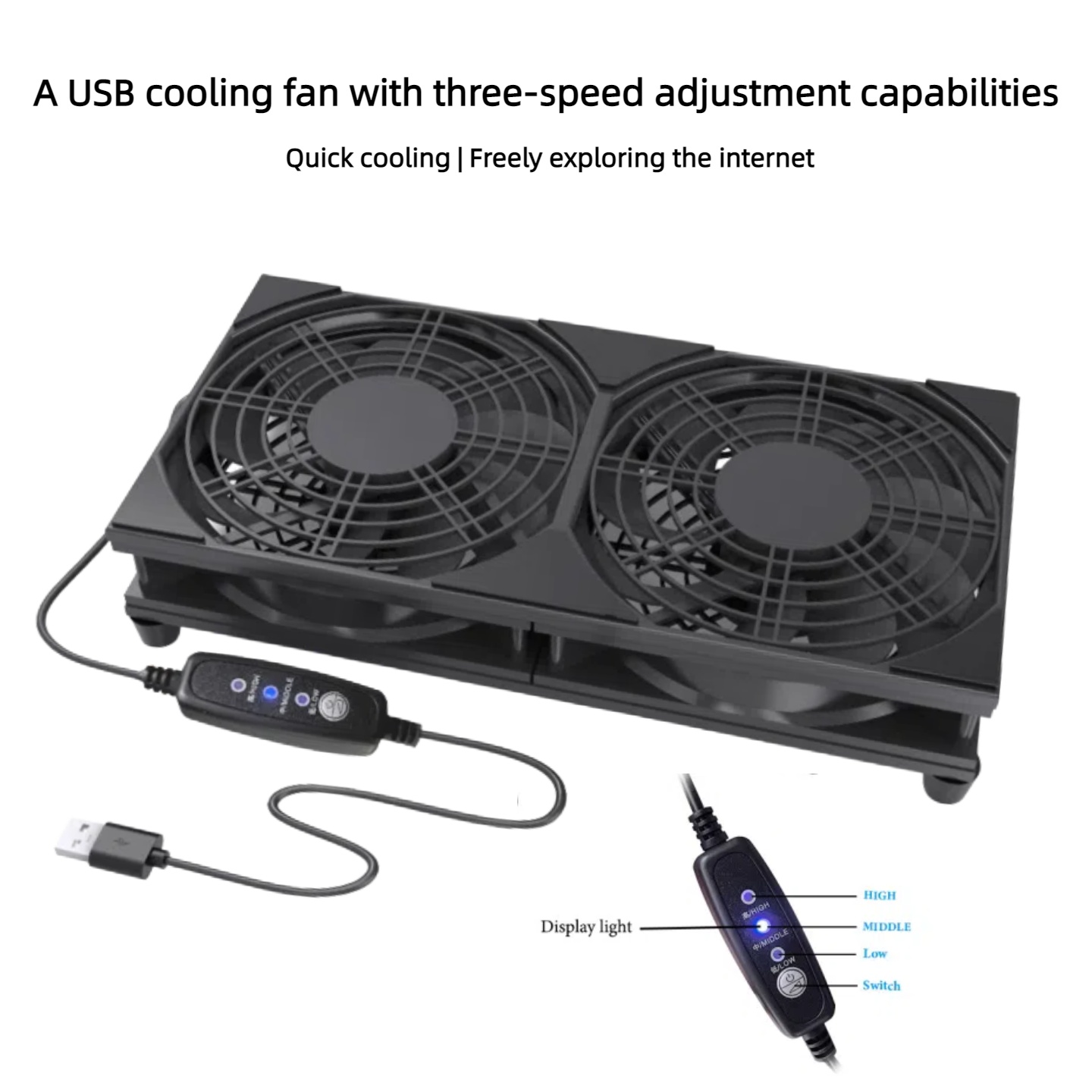 デュアルUSB冷却ファン（3段階速度調整付き） |   ルー - Gaming Console Pc のレビューと価格