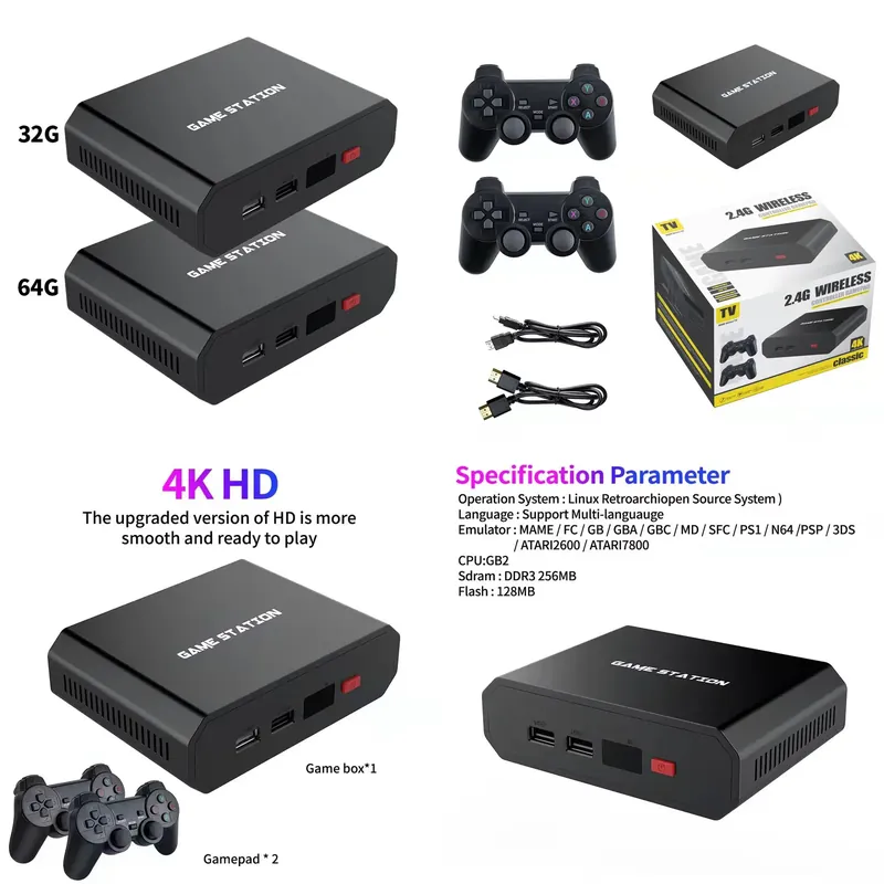 M8plus HDビデオゲームコンソールボックス 2.4Gデ - Gaming Console With のレビューと価格