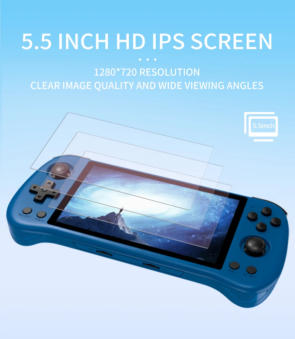 POWKIDDY-X55レトロハンドヘルドゲームコンソール、 - Gaming Console X55 のレビューと価格