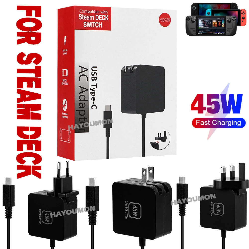 新型45W ACアダプター急速充電器、EU/US/UKプラグ - Gaming Console Uk のレビューと価格